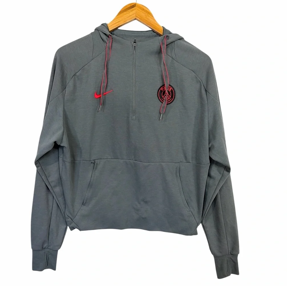 Nike Paris Saint Germain Hoodie Travel - Dark Grey/Black/Siren Red Women Medium